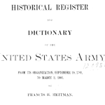 Historical Register and Dictionary of the United States Army cover
