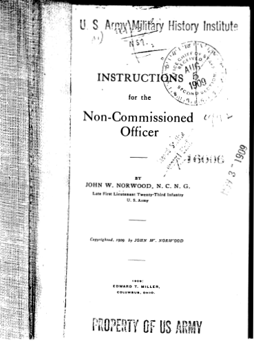 Instructions for the Non-Commissioned Officer