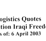 Logistics Quotes Operation Iraqi Freedom title