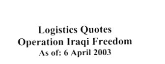 Logistics Quotes Operation Iraqi Freedom title