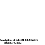 Narrative Descriptions of Select21 Job Clusters title