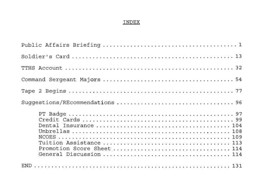 Public Affairs index