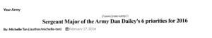 Sergeant Major of the Army Dan Dailey's 6 Priorities for 2016 title