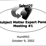 Subject Matter Expert Panel Meeting #1 first slide