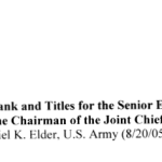 Suggested Rank and Titles for the Senior Enlisted Advisor to the Chairman of the Joint Chief of Staff title