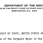 Selection of the Sergeant Major of the Army title