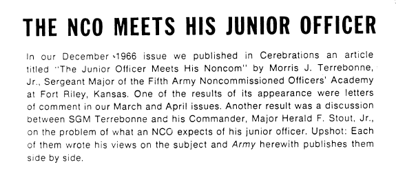 The NCO Meets His Junior Officer intro