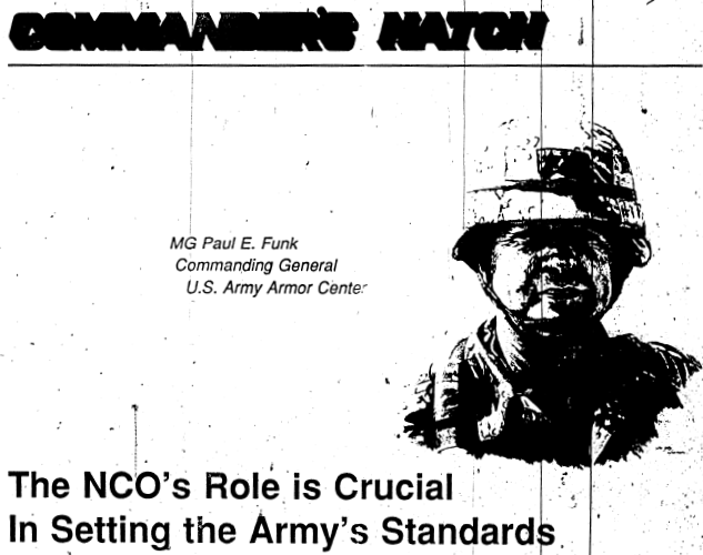 The NCO's Role is Crucial in Setting the Army's Standards title and picture