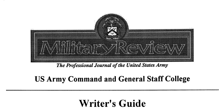 Military Review Writer's Guide title