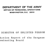 After Action Report of the Sergeant Major of the Army Nominating Board title