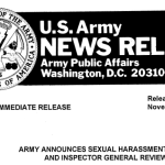 Army Announces Sexual Harassment Panel and Inspector General Review title