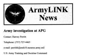 Army Investigation at APG title