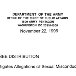 Army Investigates Allegations of Sexual Misconduct title