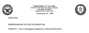 Army Investigates Allegations of Sexual Misconduct title