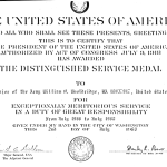 Distinguished Service Medal certificate