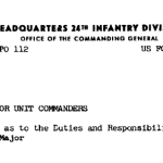 Guidelines as to the Duties and Responsibilities for Unit Sergeants Major title