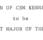Recommendation of CSM Kenneth W. Cooper to be Sergeant Major of the Army title
