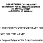 Results of the Sergeant Major of the Army Nominating Board title