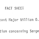 Retirement of Sergeant Major William O. Wooldridge Fact Sheet title