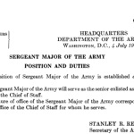Sergeant Major of the Army Position and Duties title