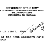 Selection of the Next Sergeant Major of the Army-- Action Memorandum title