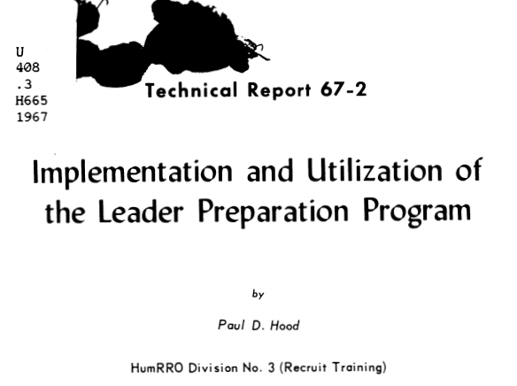 Implementation and Utilization of the Leader Preparation Program title