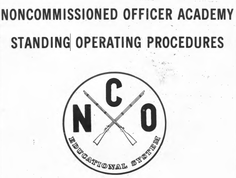 Noncommissioned Officer Academy Standard Operating Procedure cover