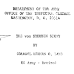 The von Steuben Story title